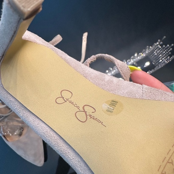 Jessica Simpson Tan Suede Heels with Lace-Up Design - Picture 2 of 9